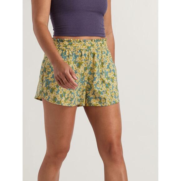 Toad & Co Sunkissed Pull On Shorts Women's Small Blue Glacier Daisy Field Print - Picture 2 of 10